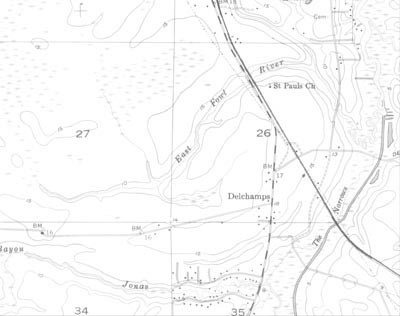 Topographic map of Delchamps Junction.