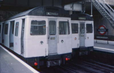 C Stock trains in the Bay Roads at Aldgate
