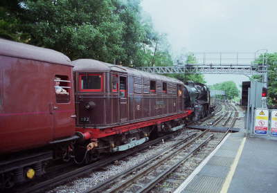 Departing Rickmansworth banked by an ex-BR loco