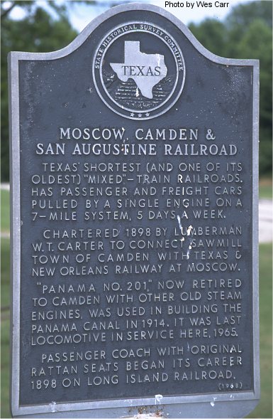 Moscow, Camden and San Augustine - historical marker