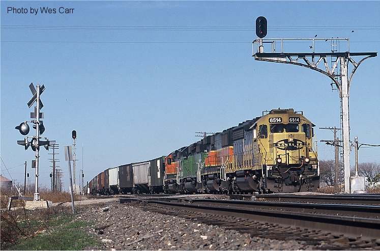 SD45-2 with southbound grain loads