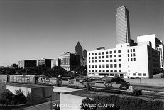  CSXT run-through power on UP in downtown Dallas - September 1993