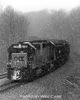  CSXT 6109 - first snow of the year, November 1993 - Ruggles, OH