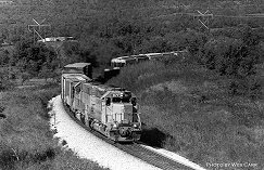  UP 3177 leads southbound freight - Kiowa, OK - October 1993