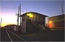  UP double stack train passes Tower 17, February 8, 2002