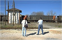  Railfans give a coal empty a roll-by at Tower 17