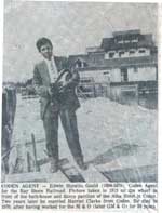 Ticket agent Edwin Gould, standing in front of the Alba Bath House and Pavilion in Coden. Circa 1913.
