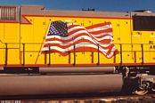 UP 4527 Flag Close-up