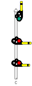 green over red over red semaphore
