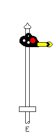 red pointed semaphore with number plate