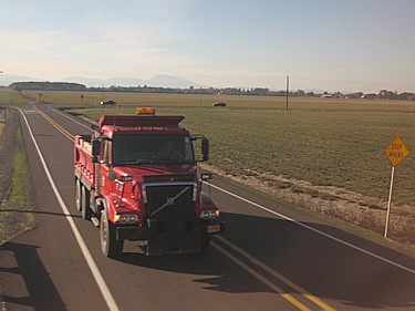 Red dump truck