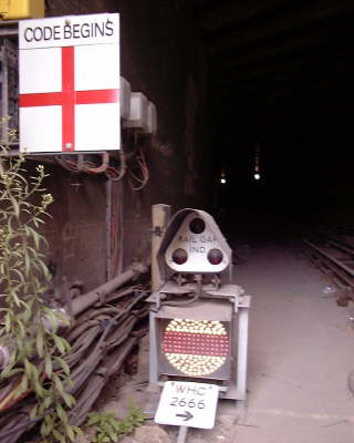 Exit signal from White City Depot