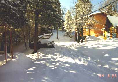 parked in the snow