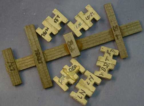 adhesive test samples