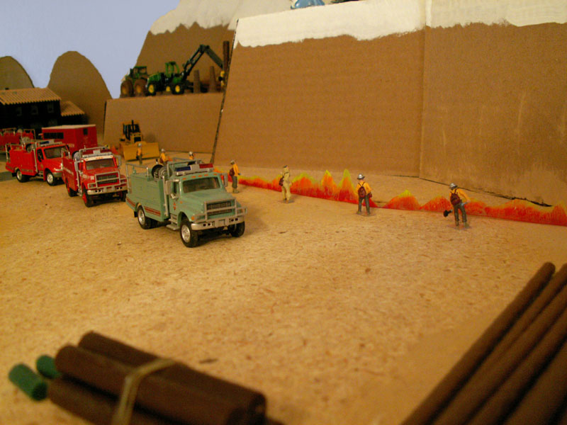 The fireline is long