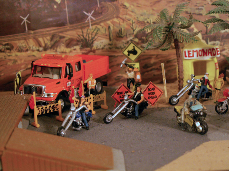 Hell's Angels are stuck at some road construction