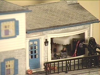 grim reaper decoration jack o lanterns and flying v guitar