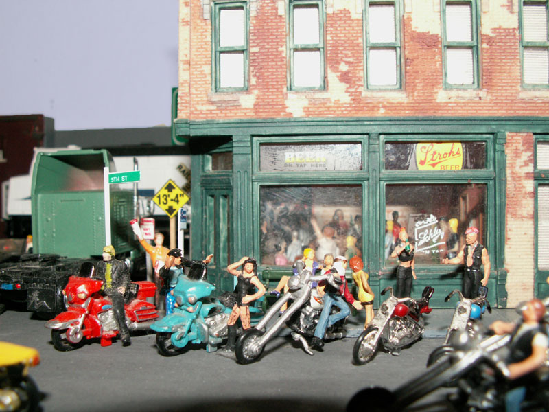 Scooter trash girls hang out with bikers