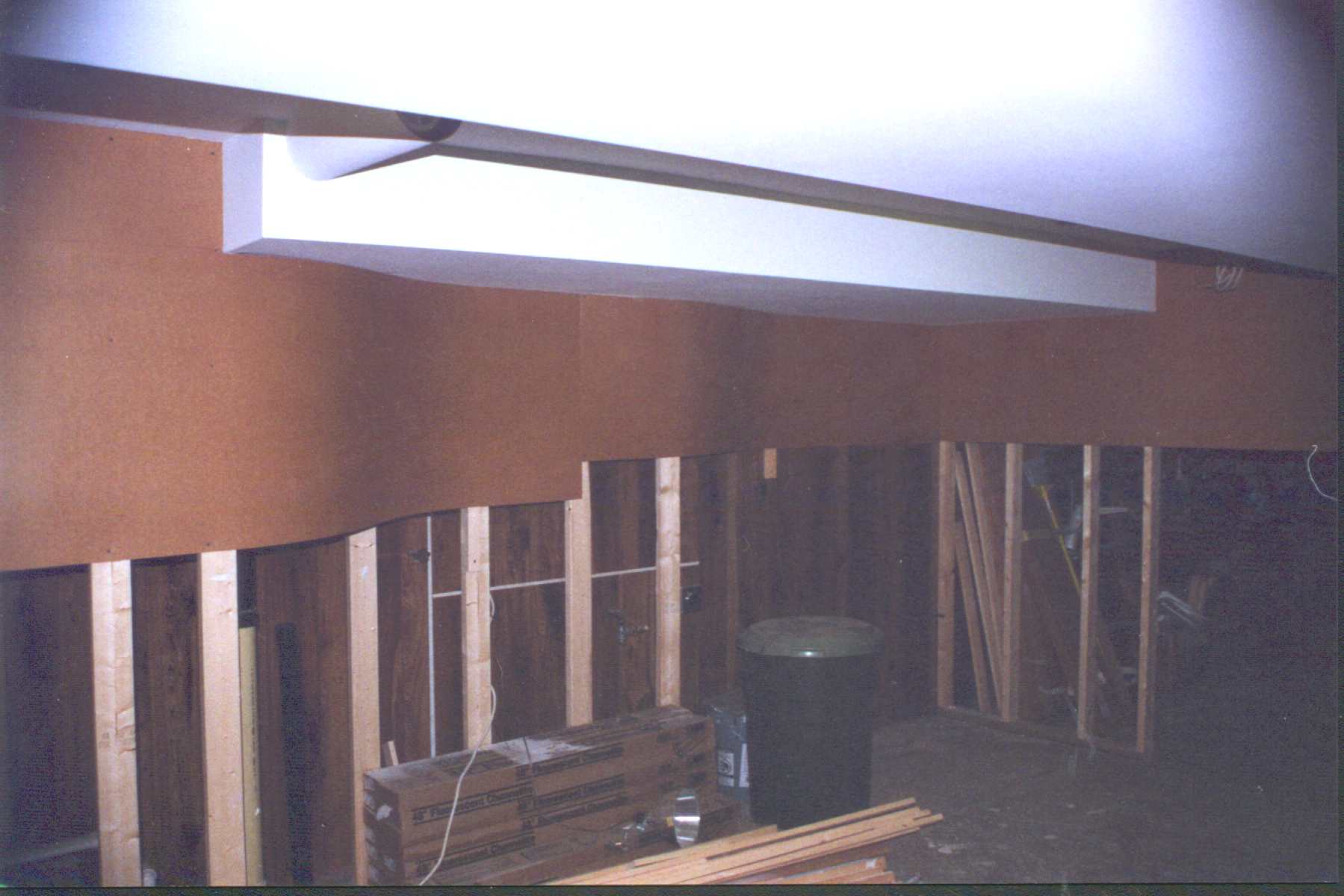 North wall with the masonite in place