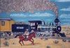 Railroad painting entitled The Race
