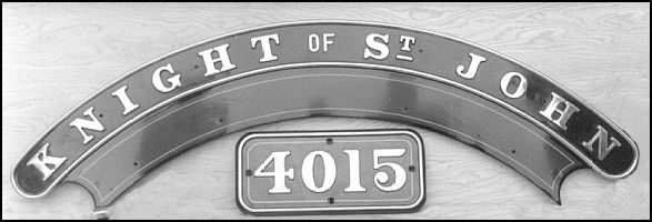 Great Western Railway name and cabside plate
