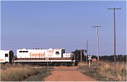 over a dirt crossing