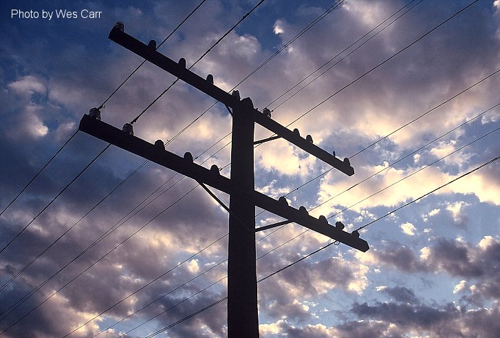 telegraph pole and clouds -- Saginaw, TX