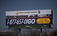 Trinity Railway Express billboard
