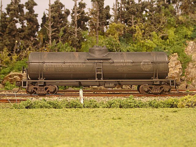 B&O MOW Tank Car #X406 Side View