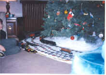 is at the left edge of this close-up photo of the Christmas 1992 layout.